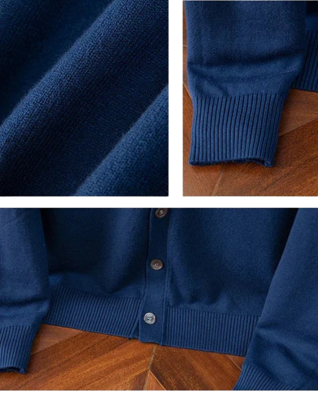 Men’s V-Neck Cardigan – Classic Solid Color Business Casual Sweater