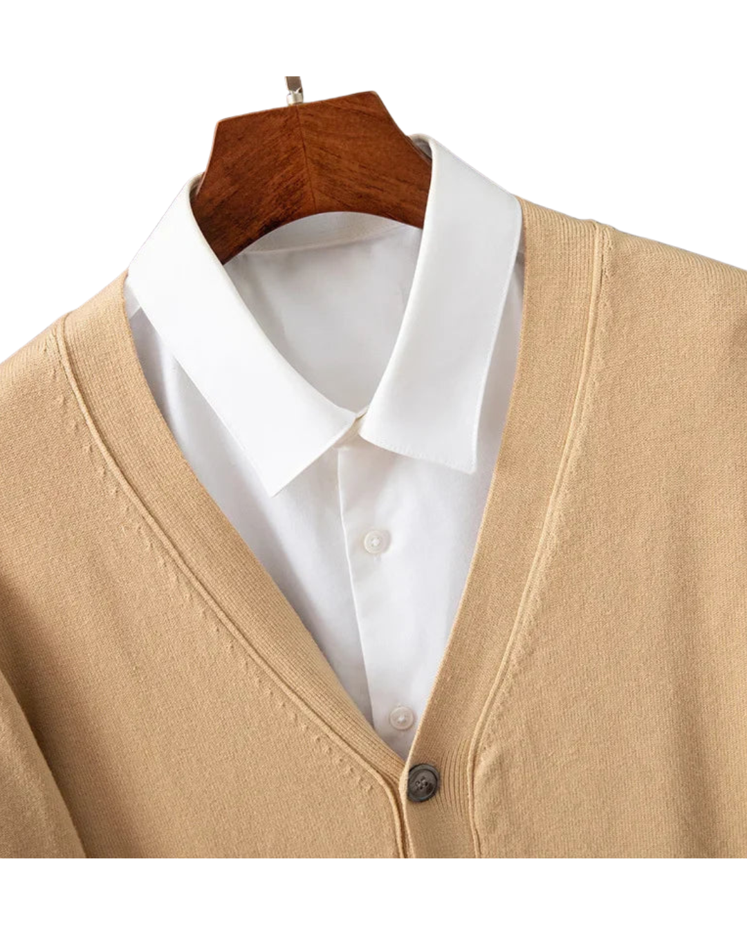 Men’s V-Neck Cardigan – Classic Solid Color Business Casual Sweater