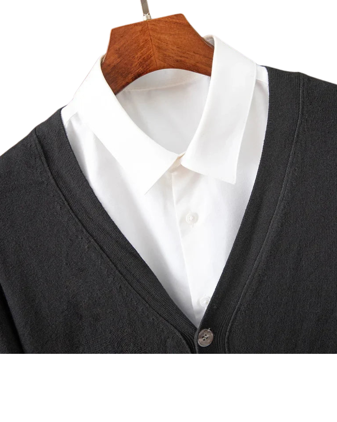 Men’s V-Neck Cardigan – Classic Solid Color Business Casual Sweater