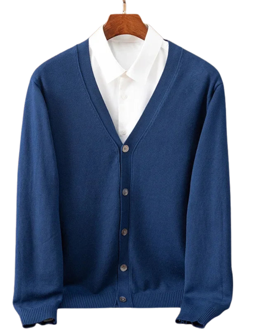 Men’s V-Neck Cardigan – Classic Solid Color Business Casual Sweater