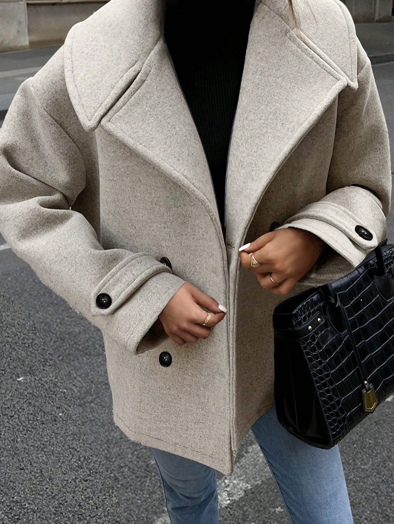 Luna Double-Breasted Wool-Blend Coat