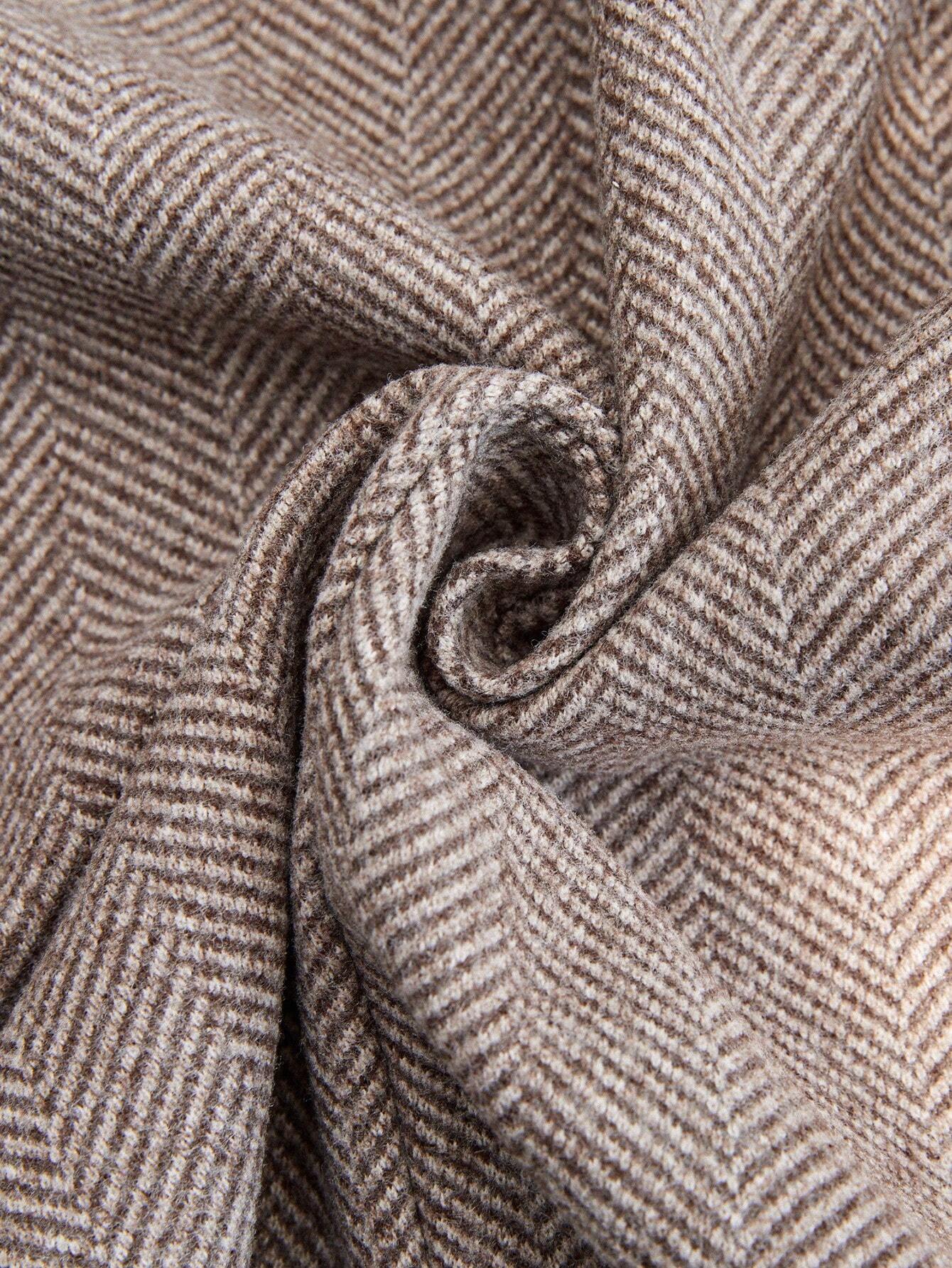 Eva Herringbone Wool Coat