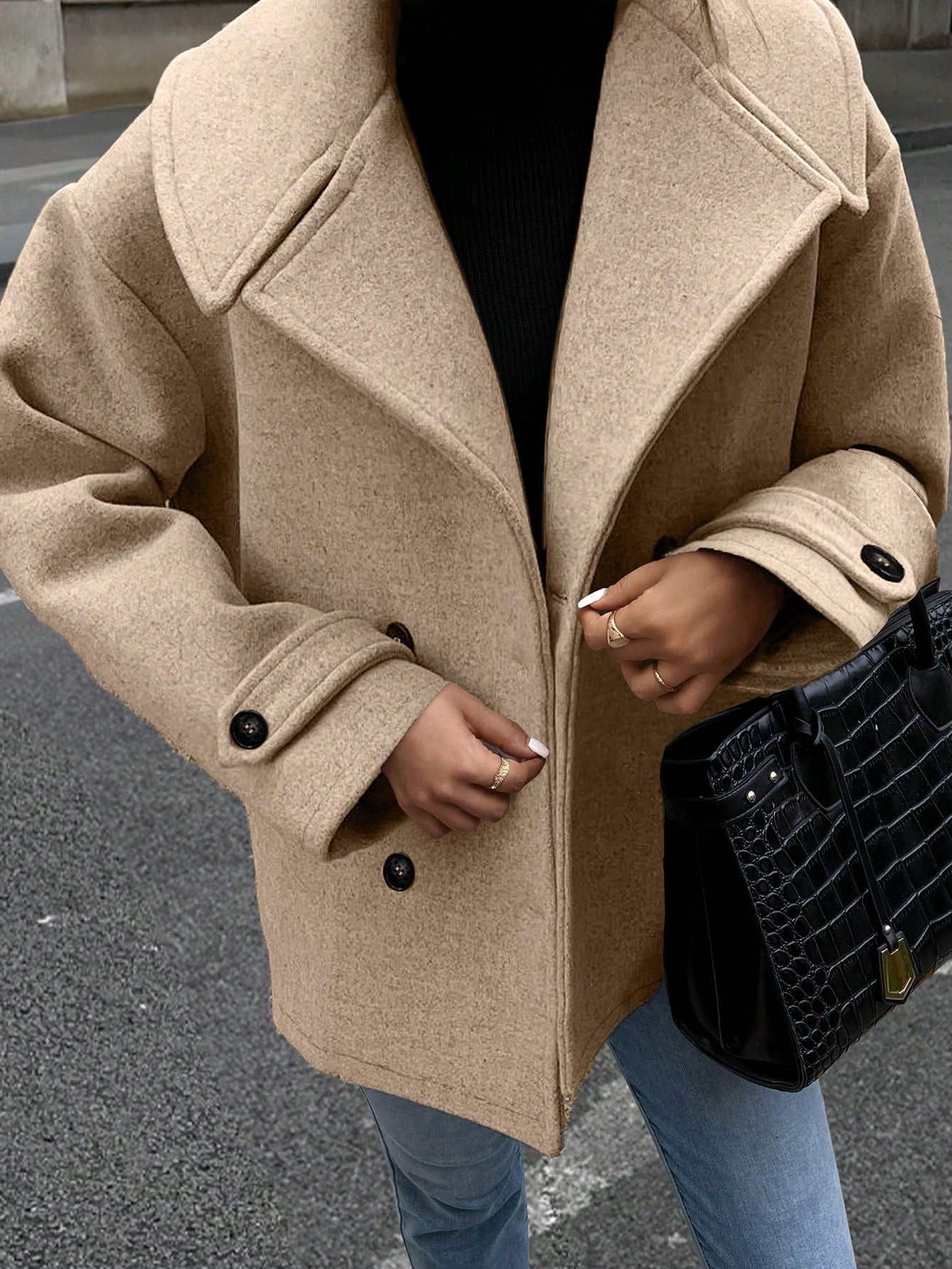 Luna Double-Breasted Wool-Blend Coat