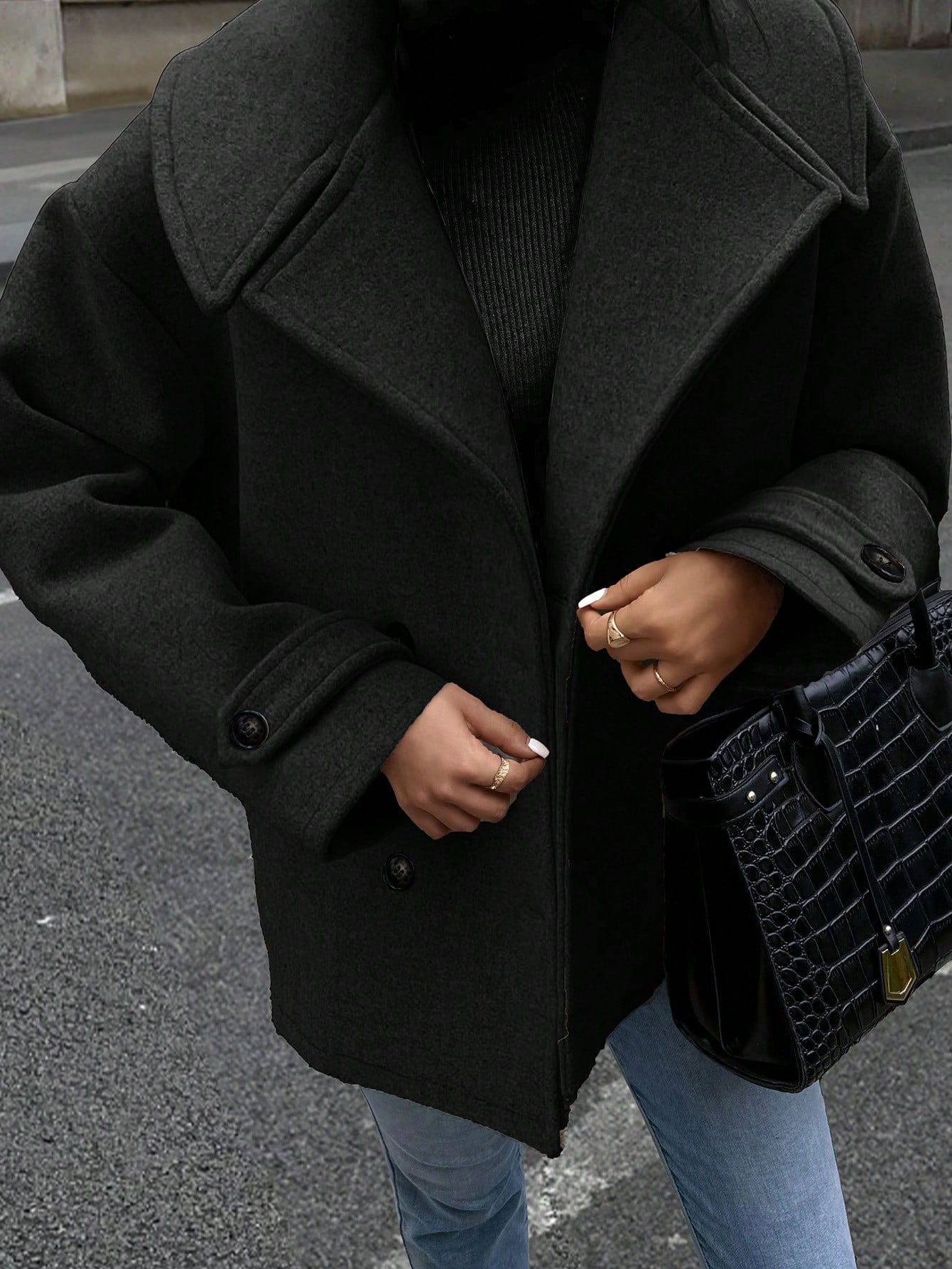 Luna Double-Breasted Wool-Blend Coat
