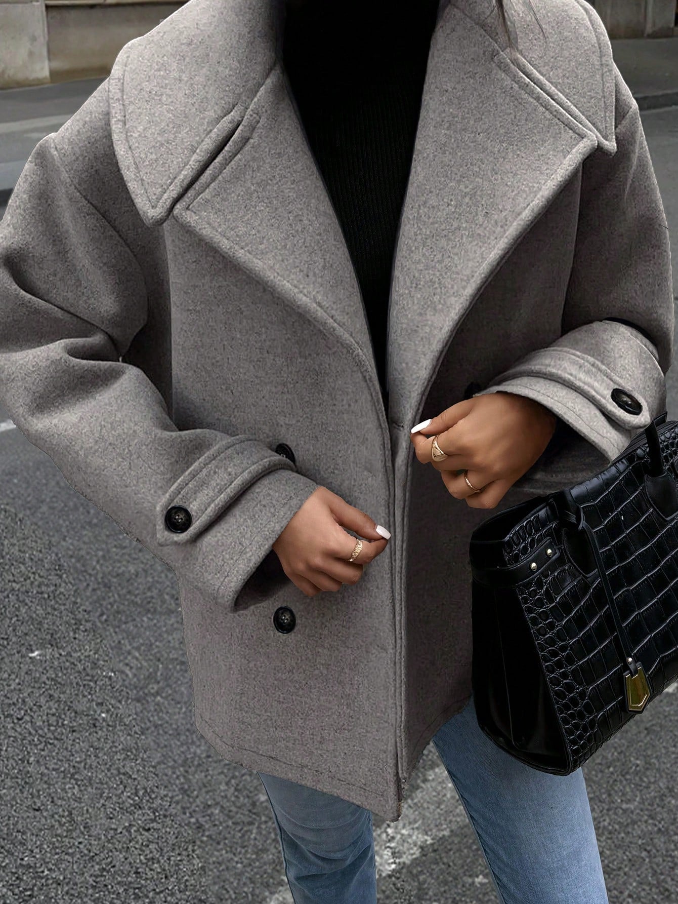 Luna Double-Breasted Wool-Blend Coat