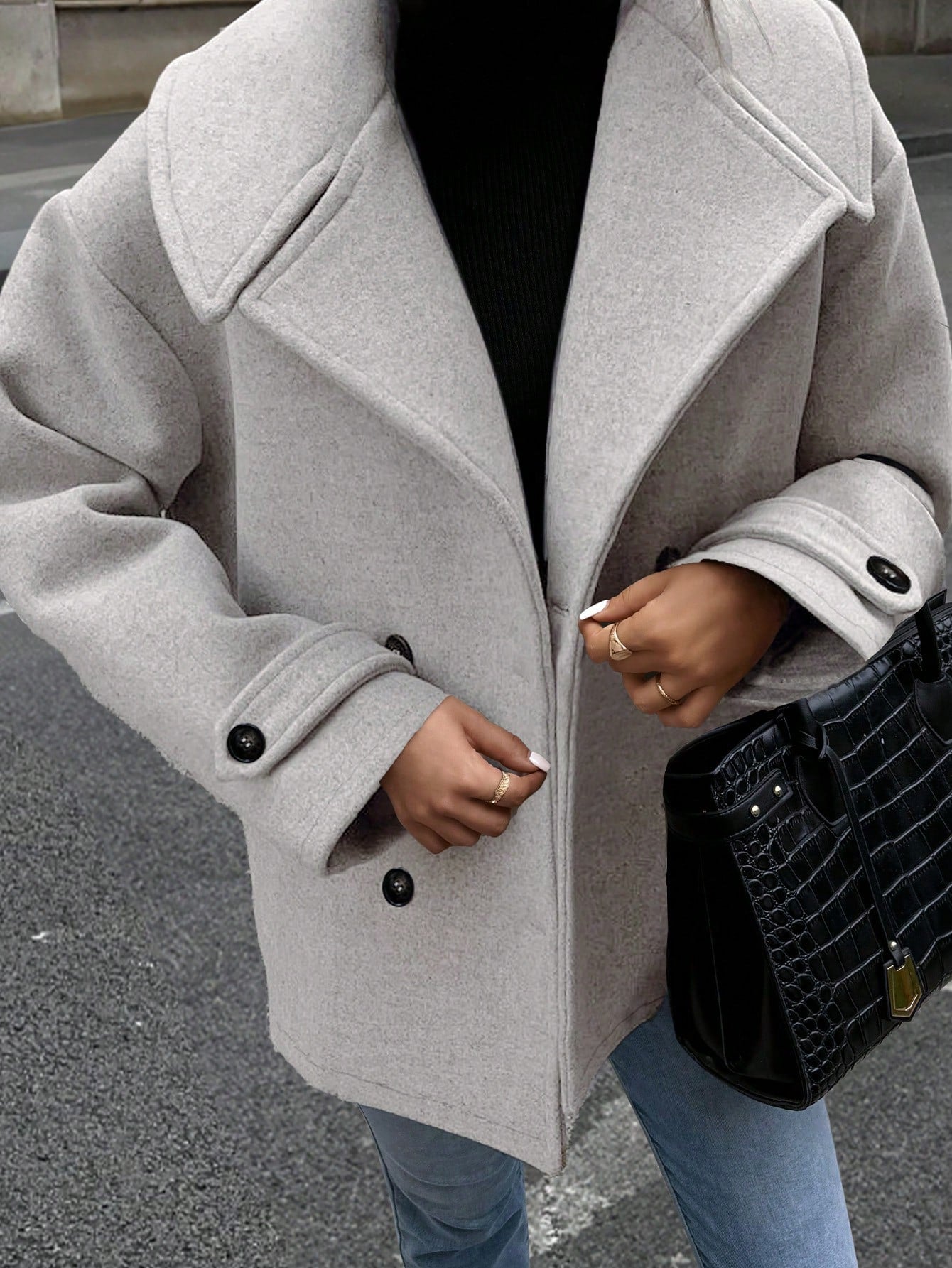 Luna Double-Breasted Wool-Blend Coat