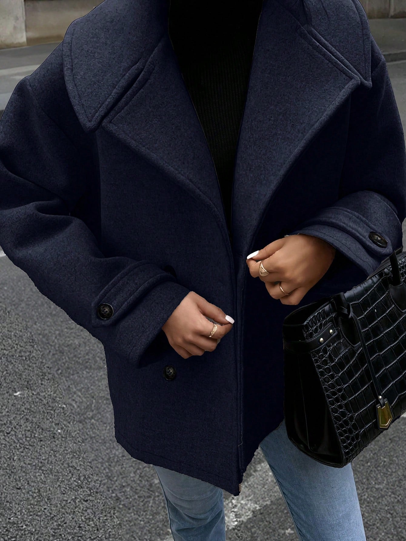 Luna Double-Breasted Wool-Blend Coat