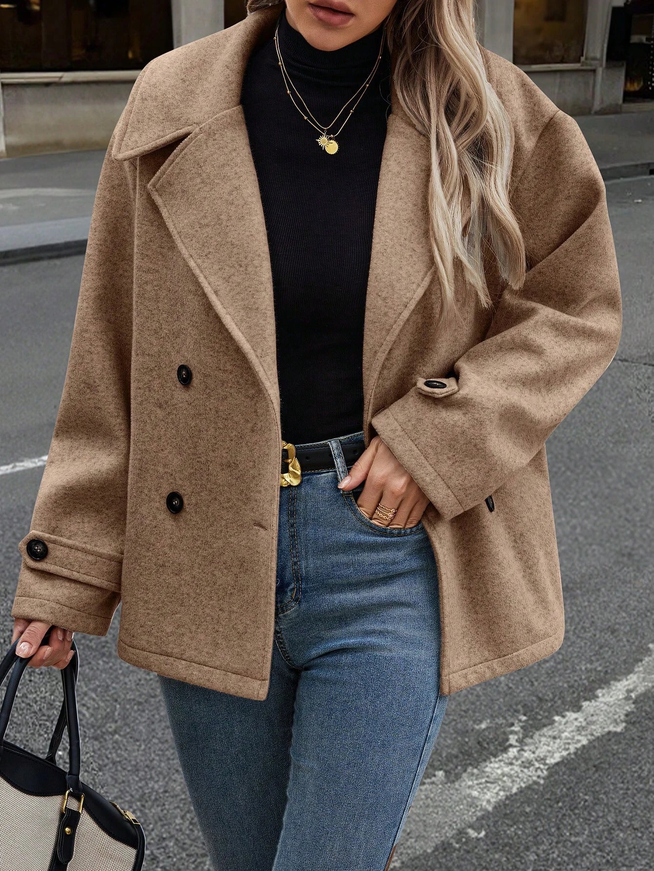 Luna Double-Breasted Wool-Blend Coat