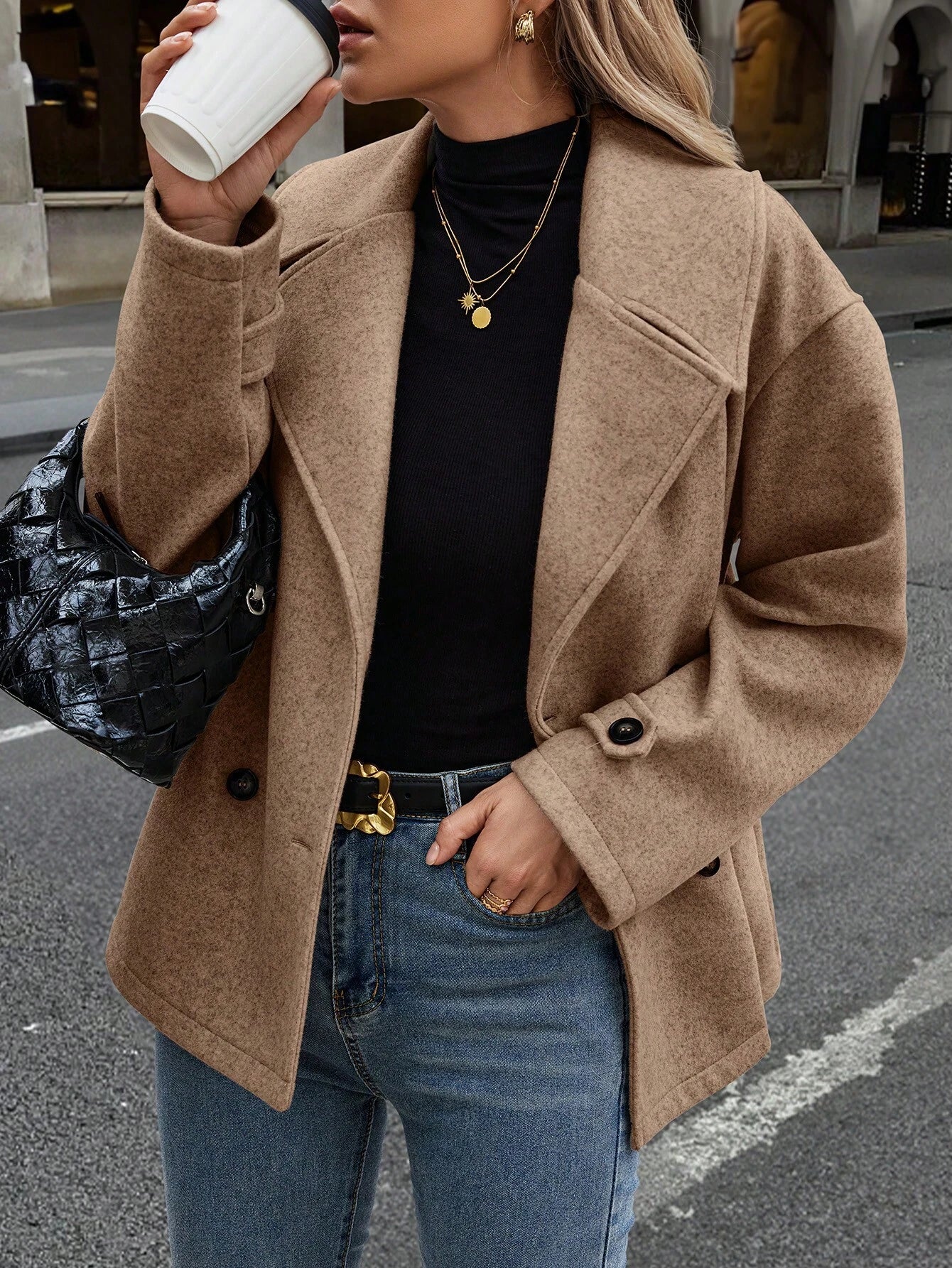 Luna Double-Breasted Wool-Blend Coat