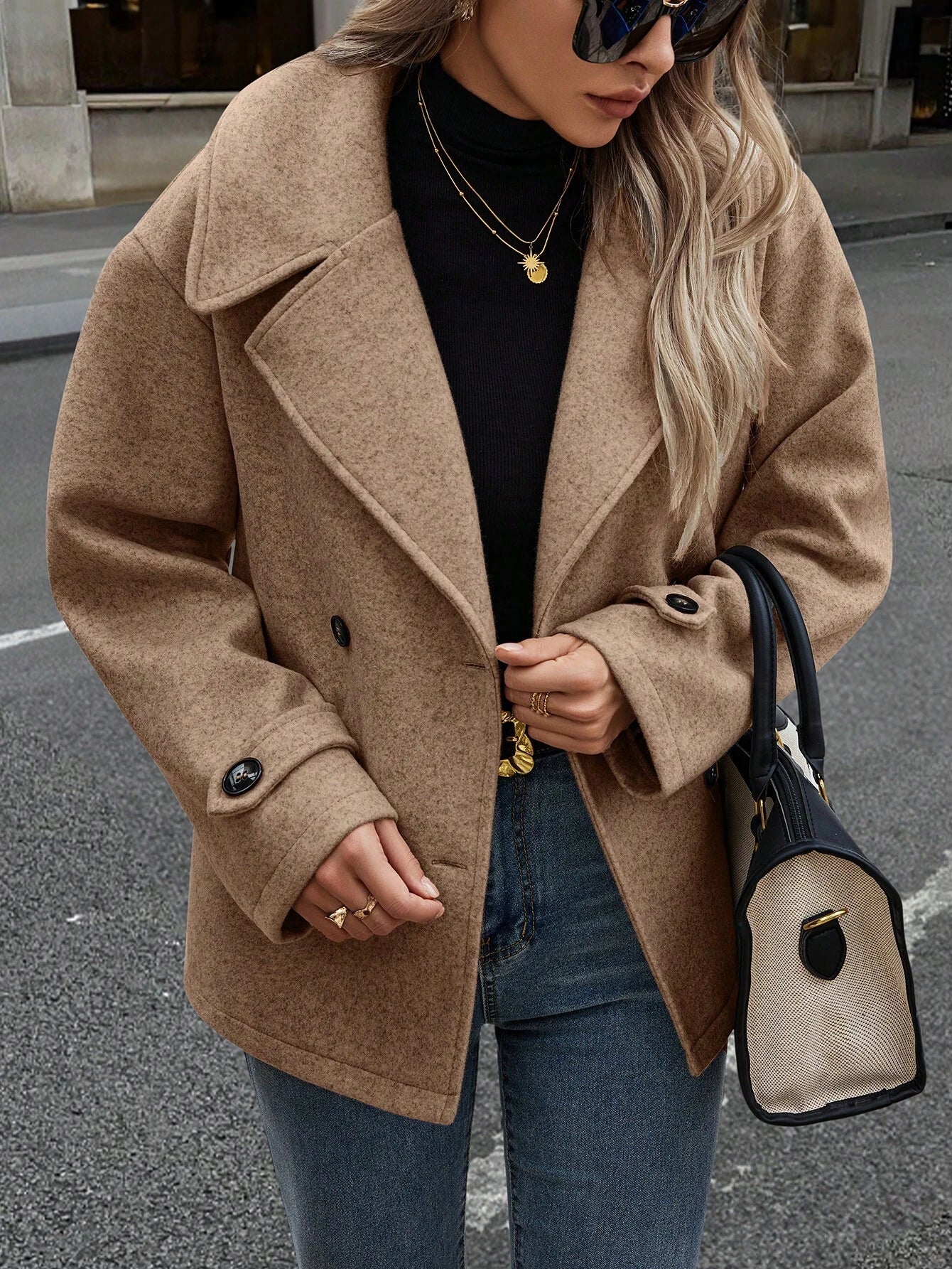 Luna Double-Breasted Wool-Blend Coat
