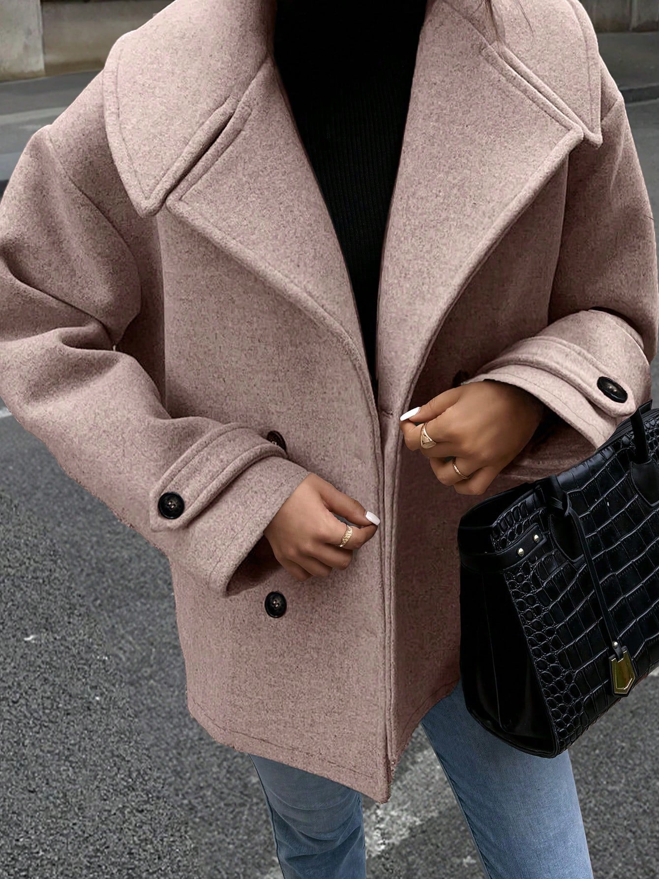 Luna Double-Breasted Wool-Blend Coat