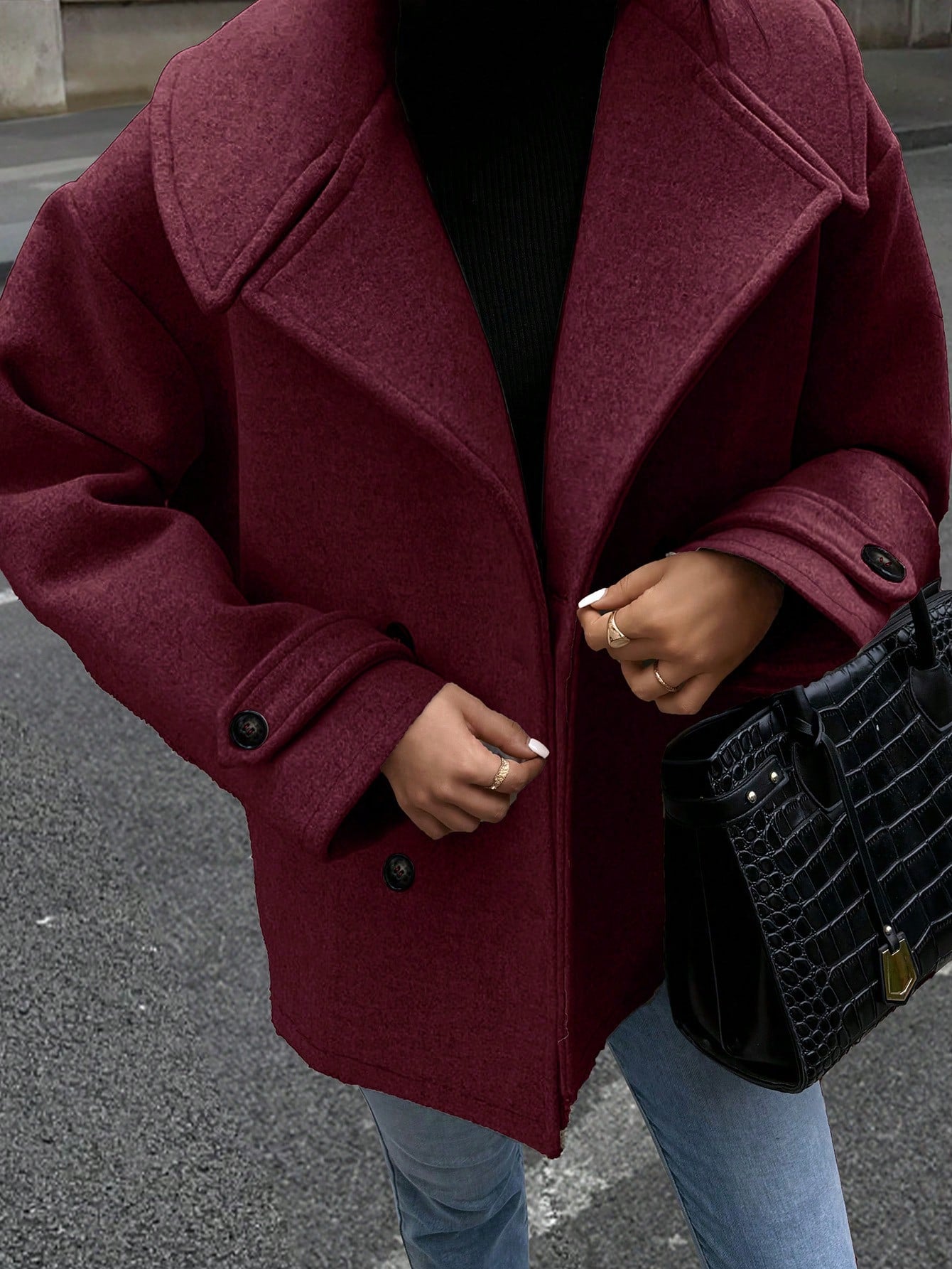 Luna Double-Breasted Wool-Blend Coat