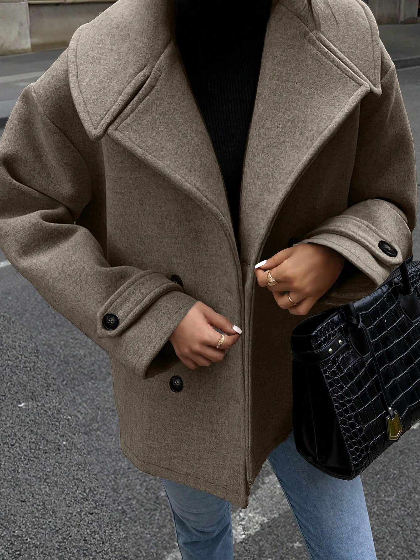 Luna Double-Breasted Wool-Blend Coat