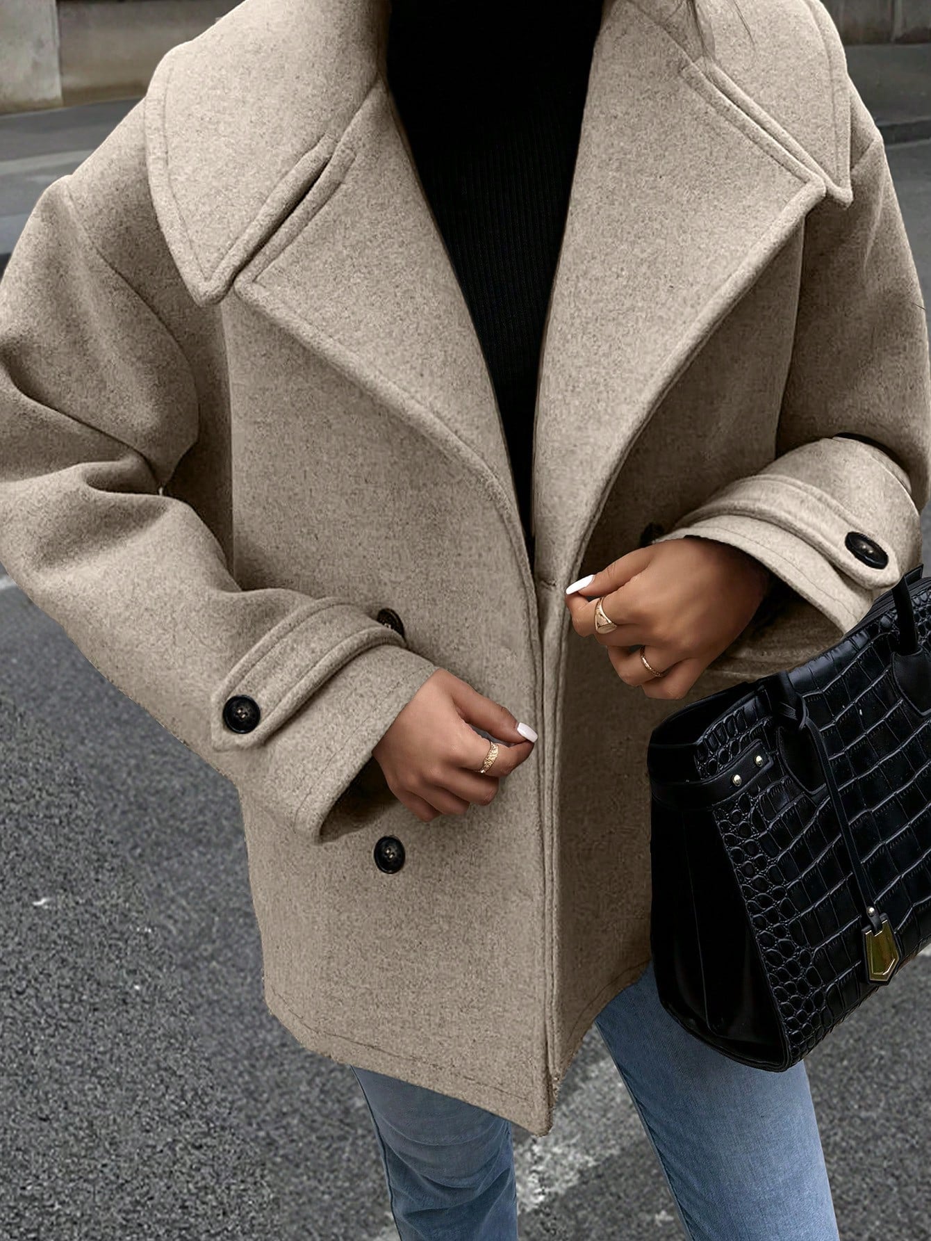 Luna Double-Breasted Wool-Blend Coat