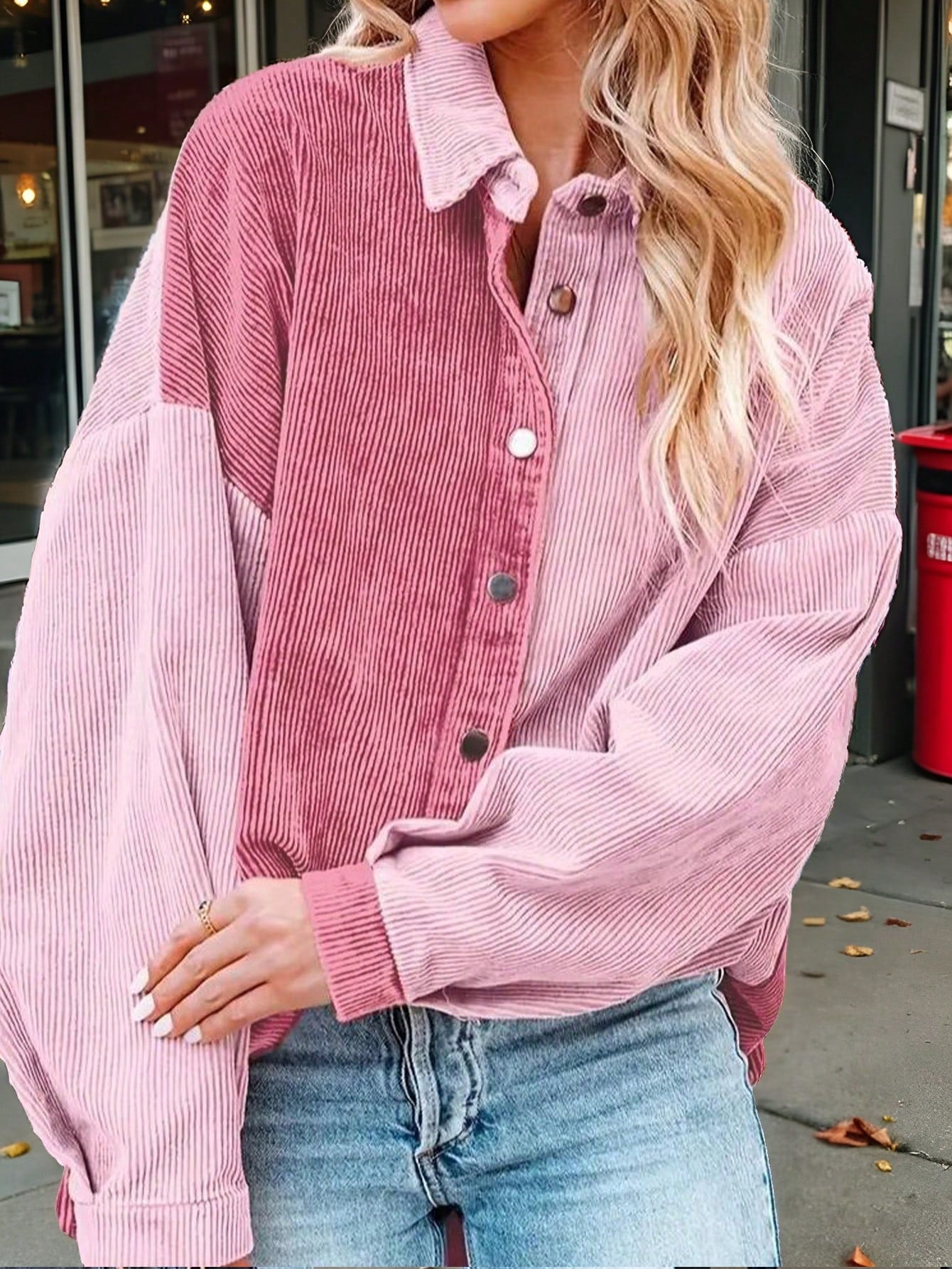 Mia Contrast Button-Up Shirt