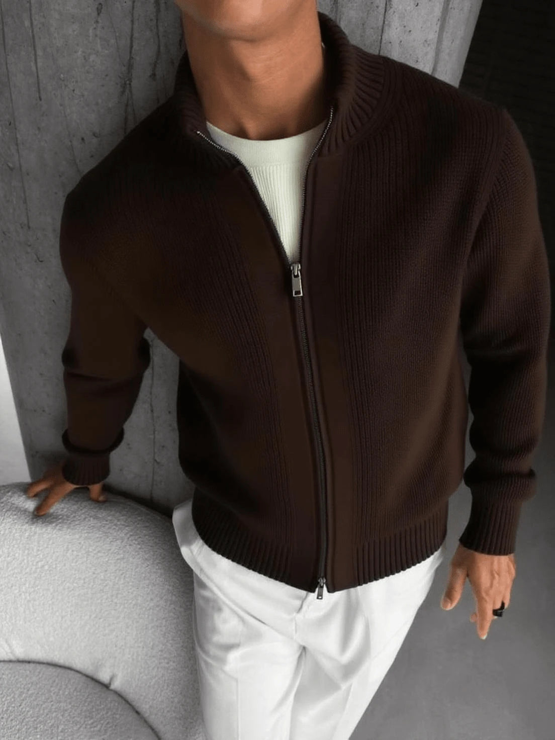 Men’s Casual Zip-Up Jacket – Long Sleeve Everyday Vest