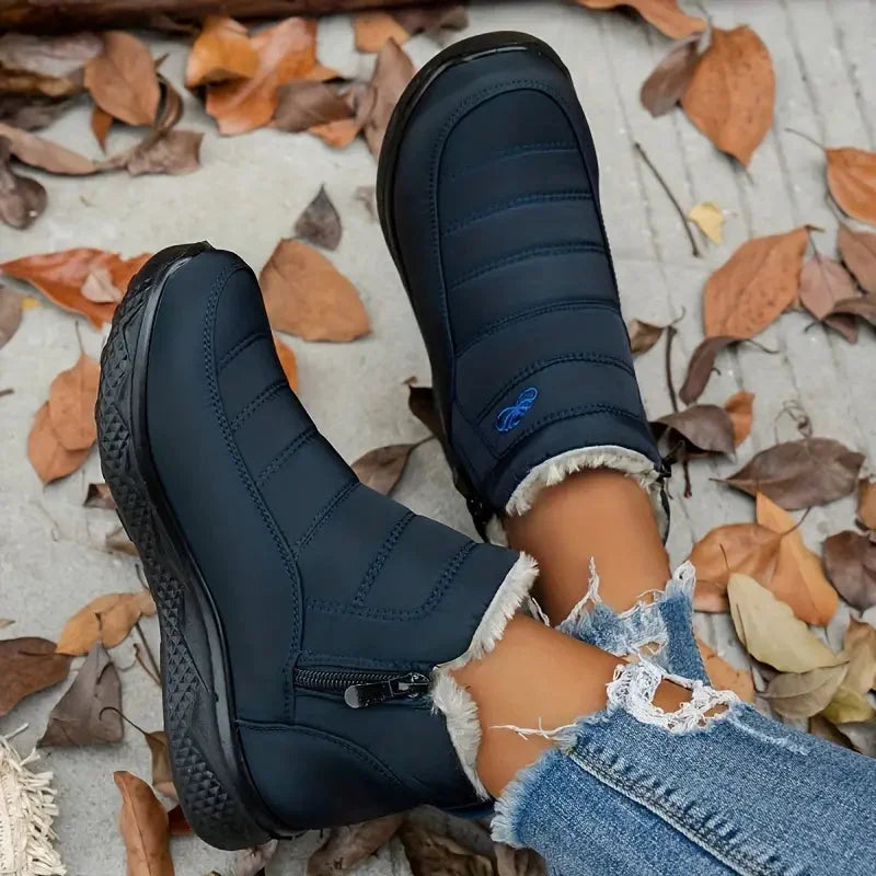 Vida Bequeme Damen Winterstiefel mit Fellfutter