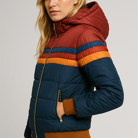 Women's Geometric Hooded Jacket