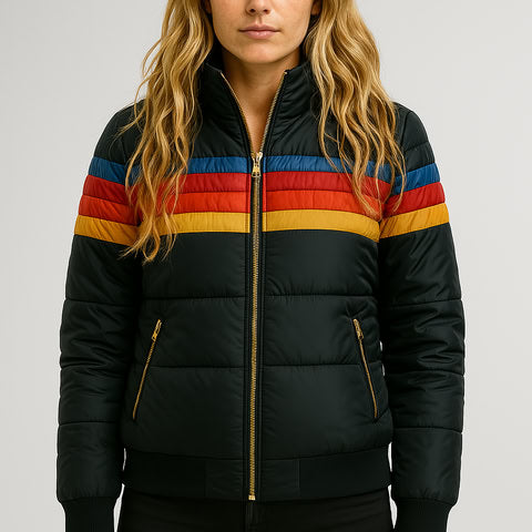 Women's Geometric Hooded Jacket