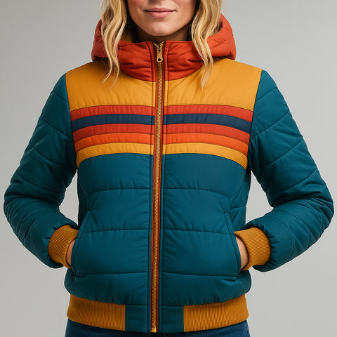 Women's Geometric Hooded Jacket