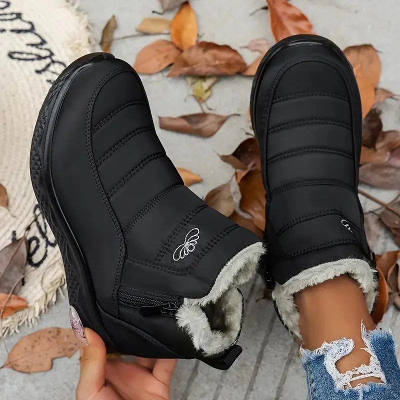 Vida Bequeme Damen Winterstiefel mit Fellfutter