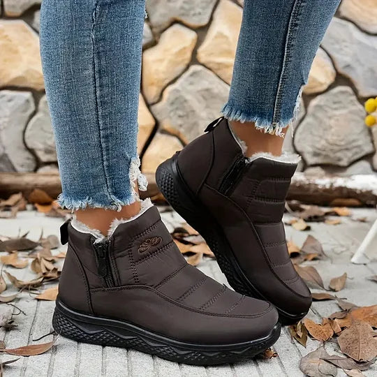 Vida Bequeme Damen Winterstiefel mit Fellfutter