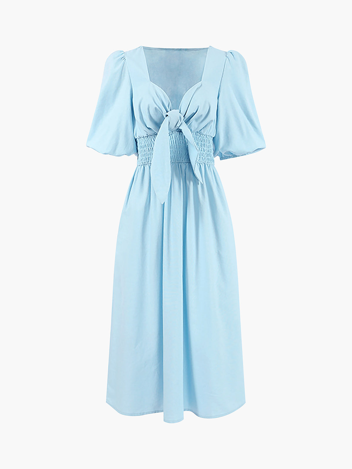 Orel – Midikleid aus Leinen und Baumwolle mit Schnürung vorne