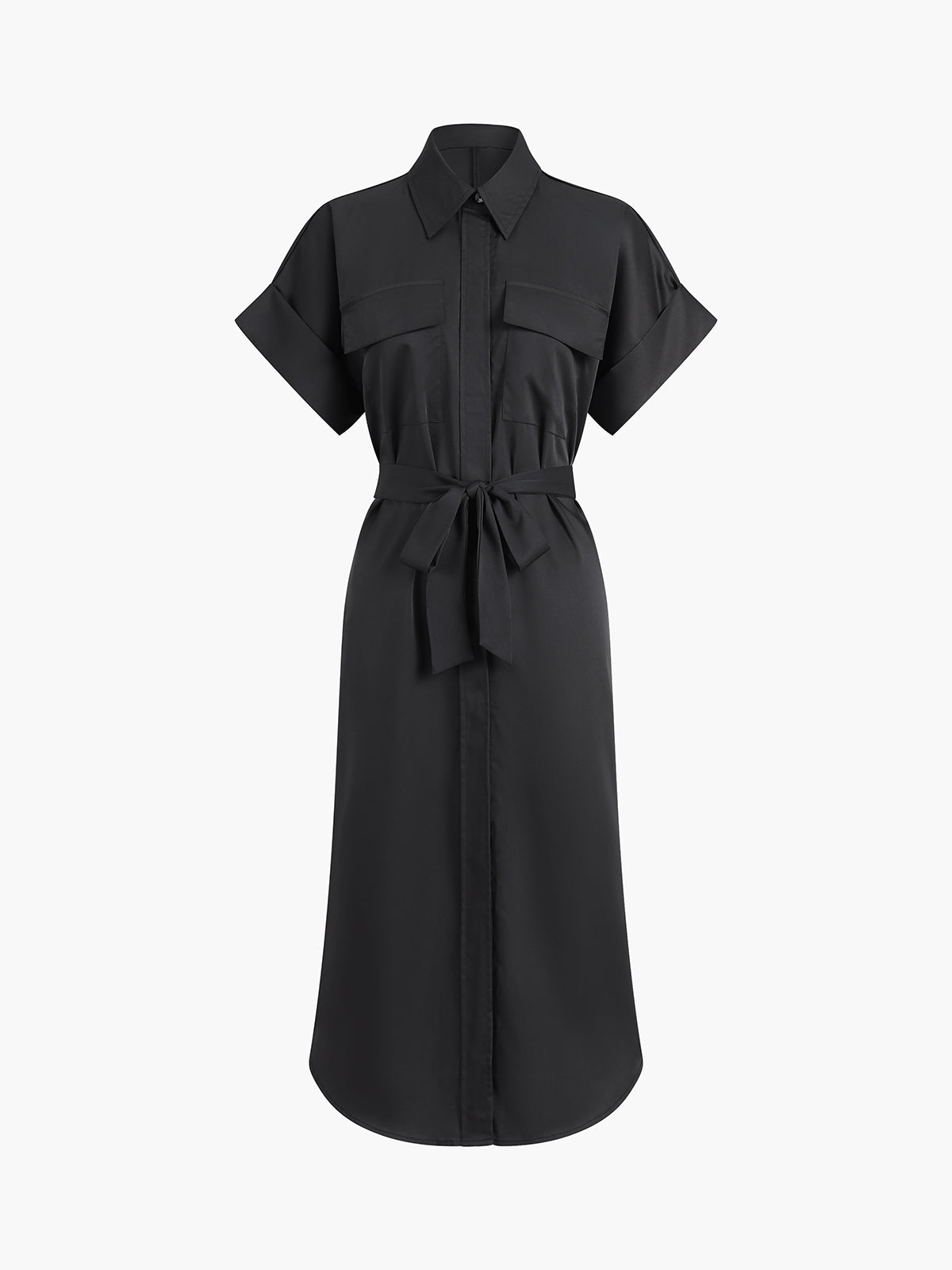 Myriel – Midikleid mit Polotaschen und Bindeband
