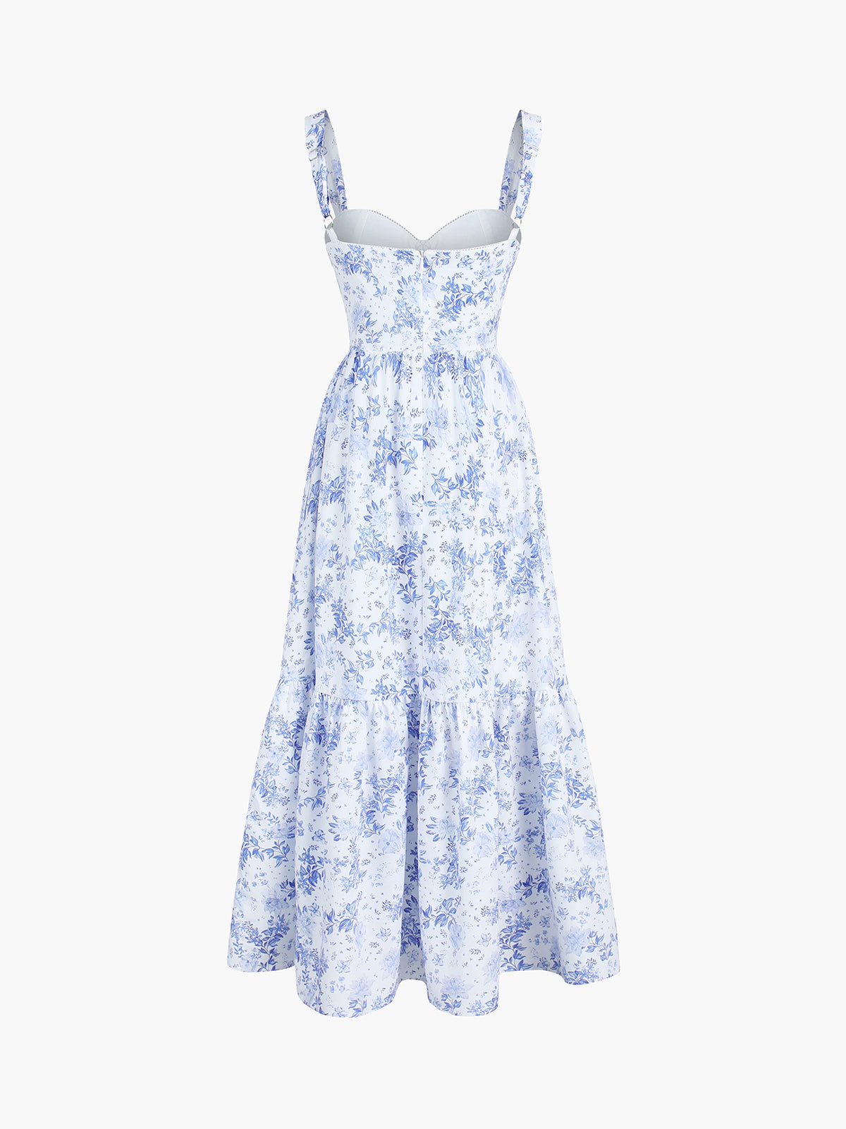 ReavŽ Langes Kleid „Forget Me Not“ mit Blumentaschen und Reißverschluss
