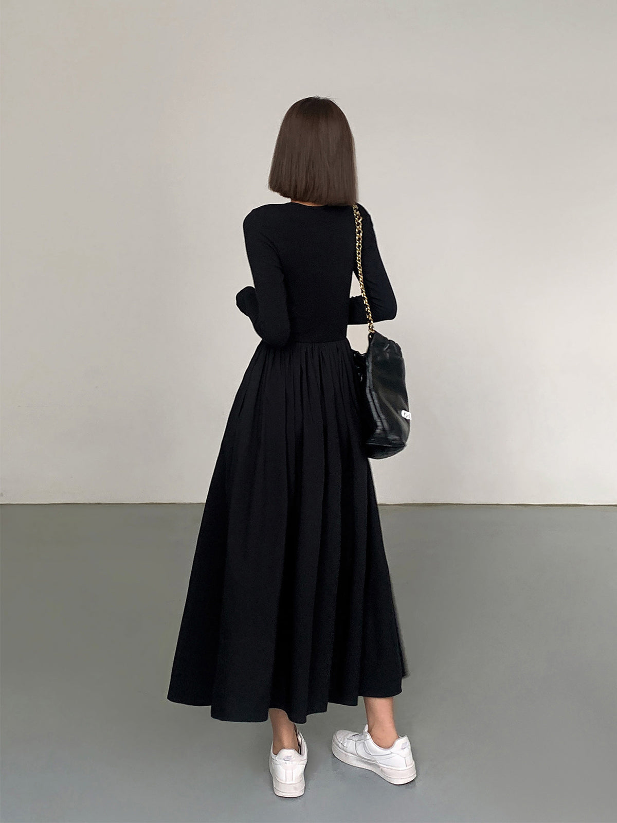 Islyne Leisure Pockets Long Sleeve Long Dress