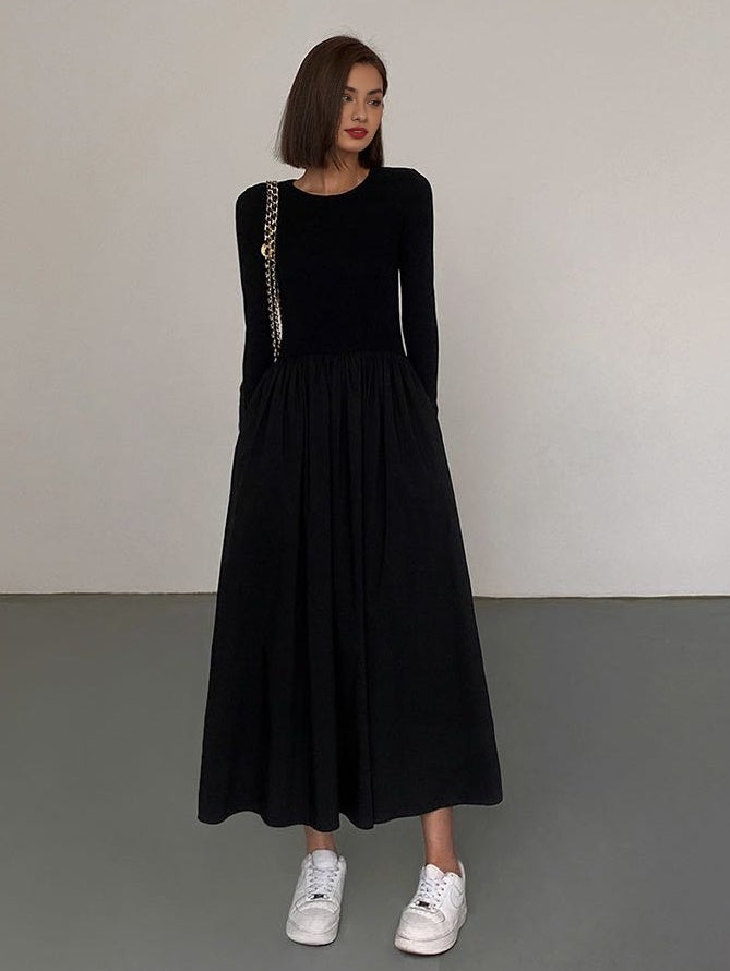 Islyne Leisure Pockets Long Sleeve Long Dress