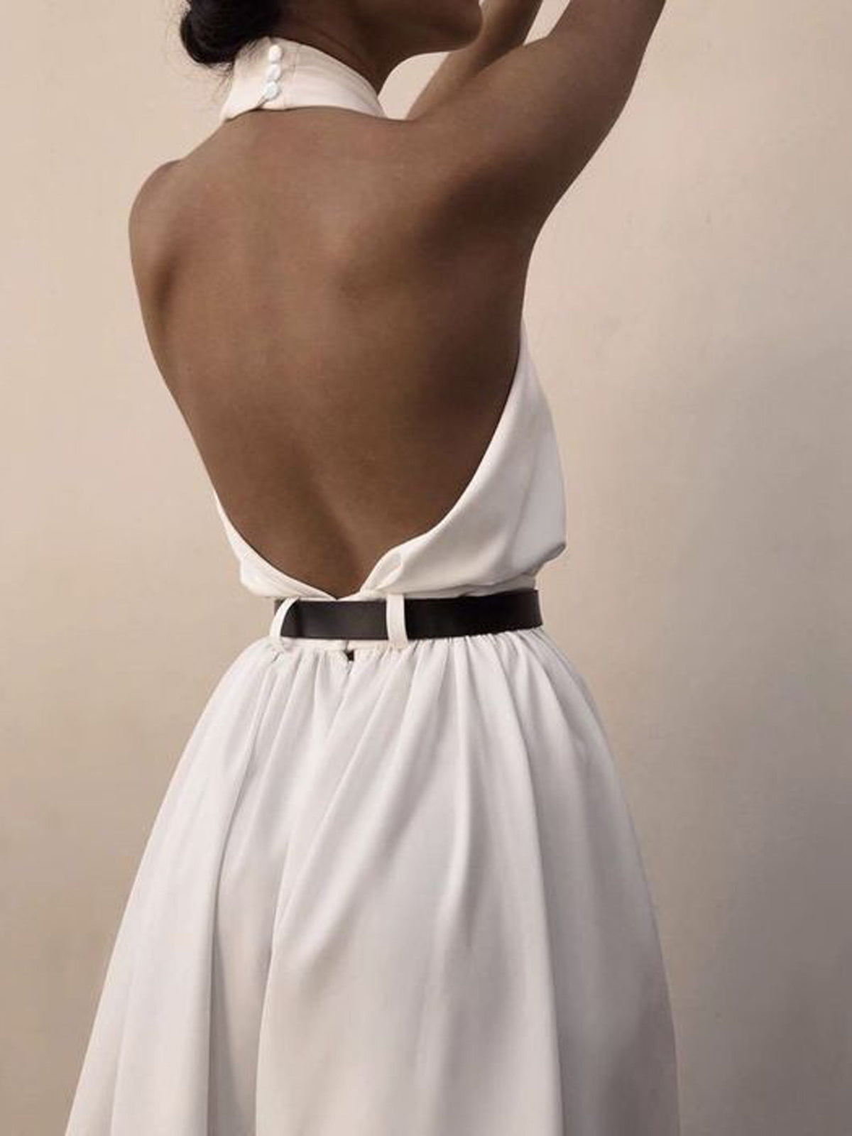 Moriane Criss Cross Halter Backless Jumpsuit Utan Bälte