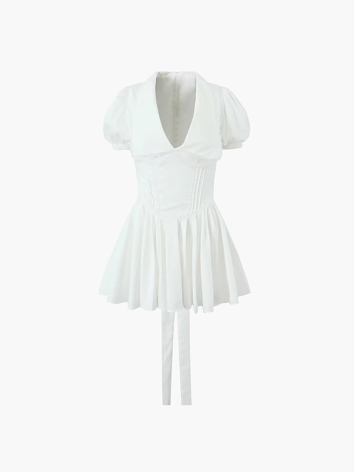 Gossamwind – Kurzes Kleid mit Puppenkragen und Schnürung