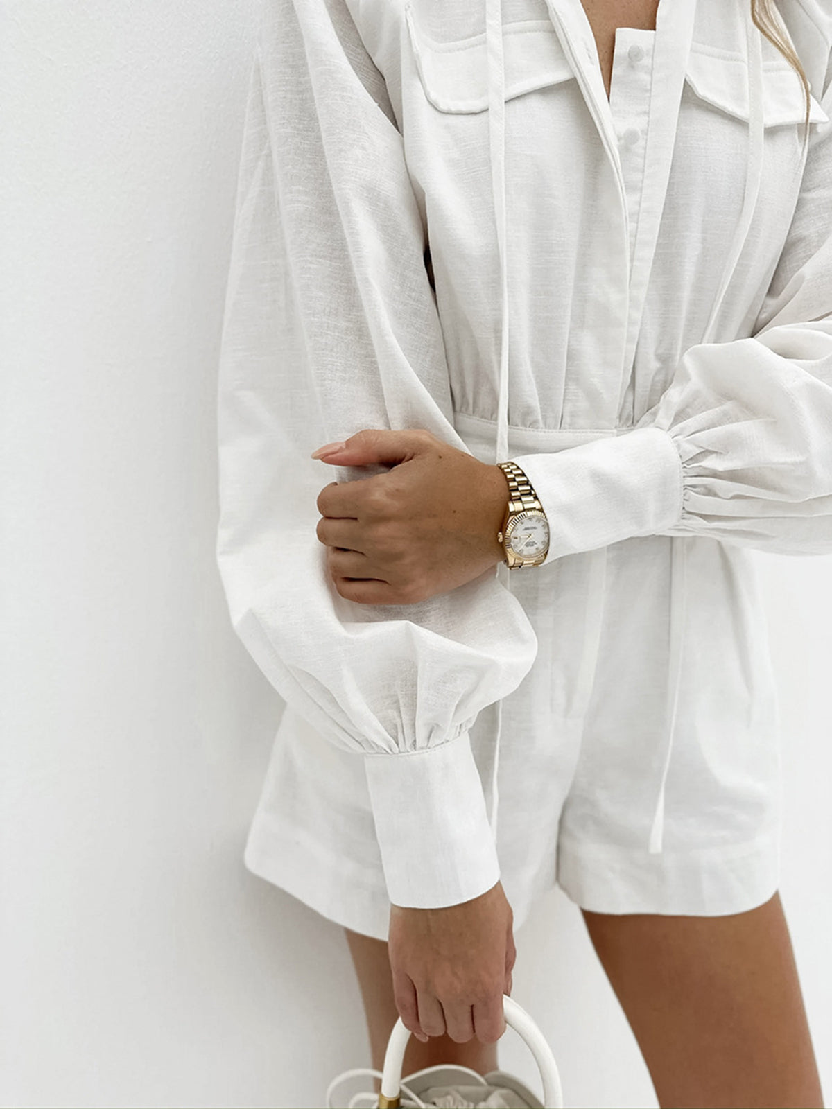 Xylys Kort Jumpsuit i Ren Bomull med Pocket
