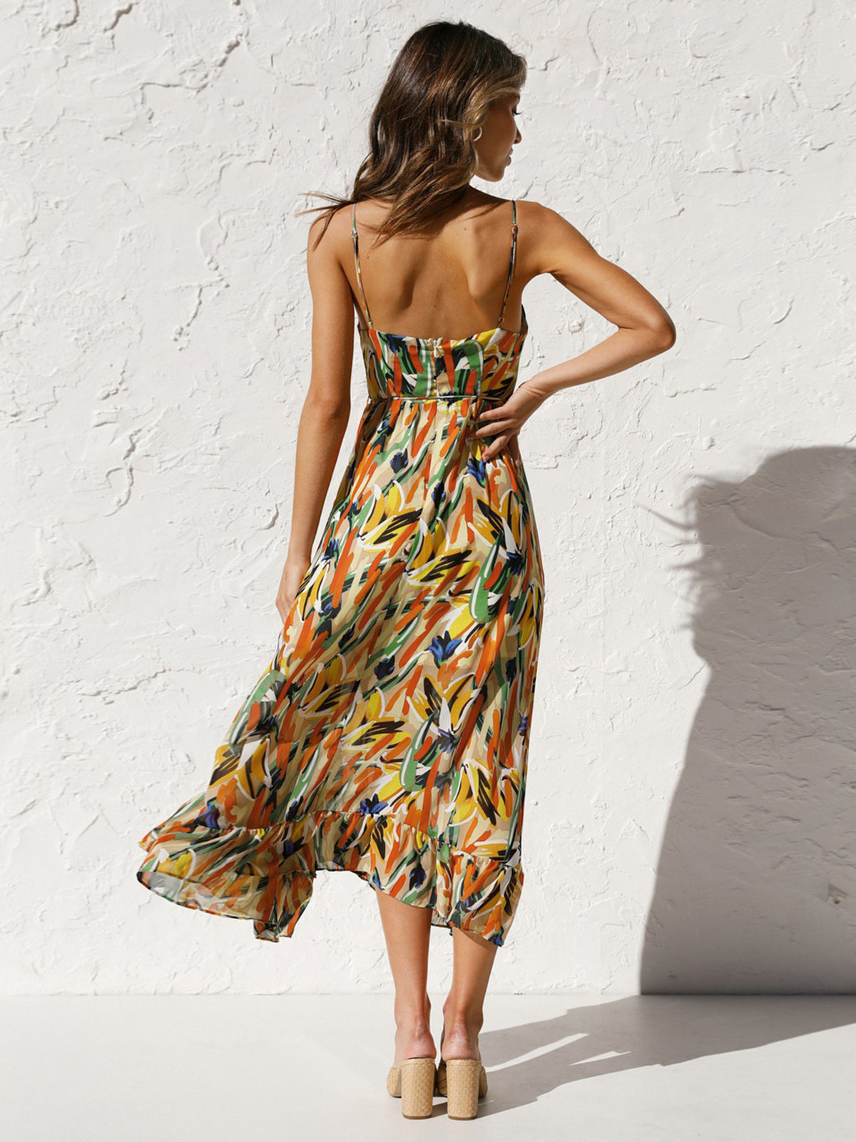 Loria – Camisole-Midikleid mit mehrfarbigem Print