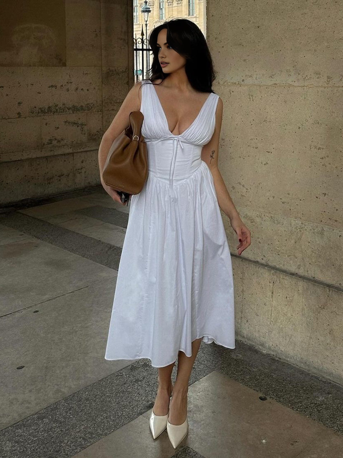 Kylian Plain Sleeveless Midi Dress