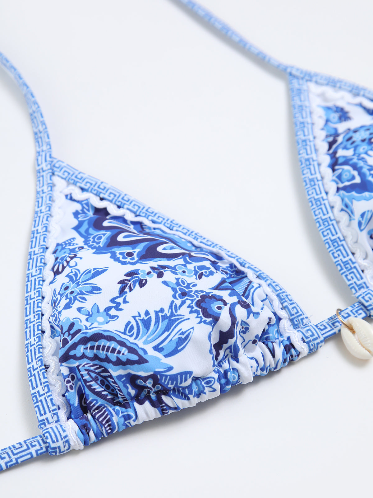 Lorine Mönstrad Halter Knuten Bikini Set
