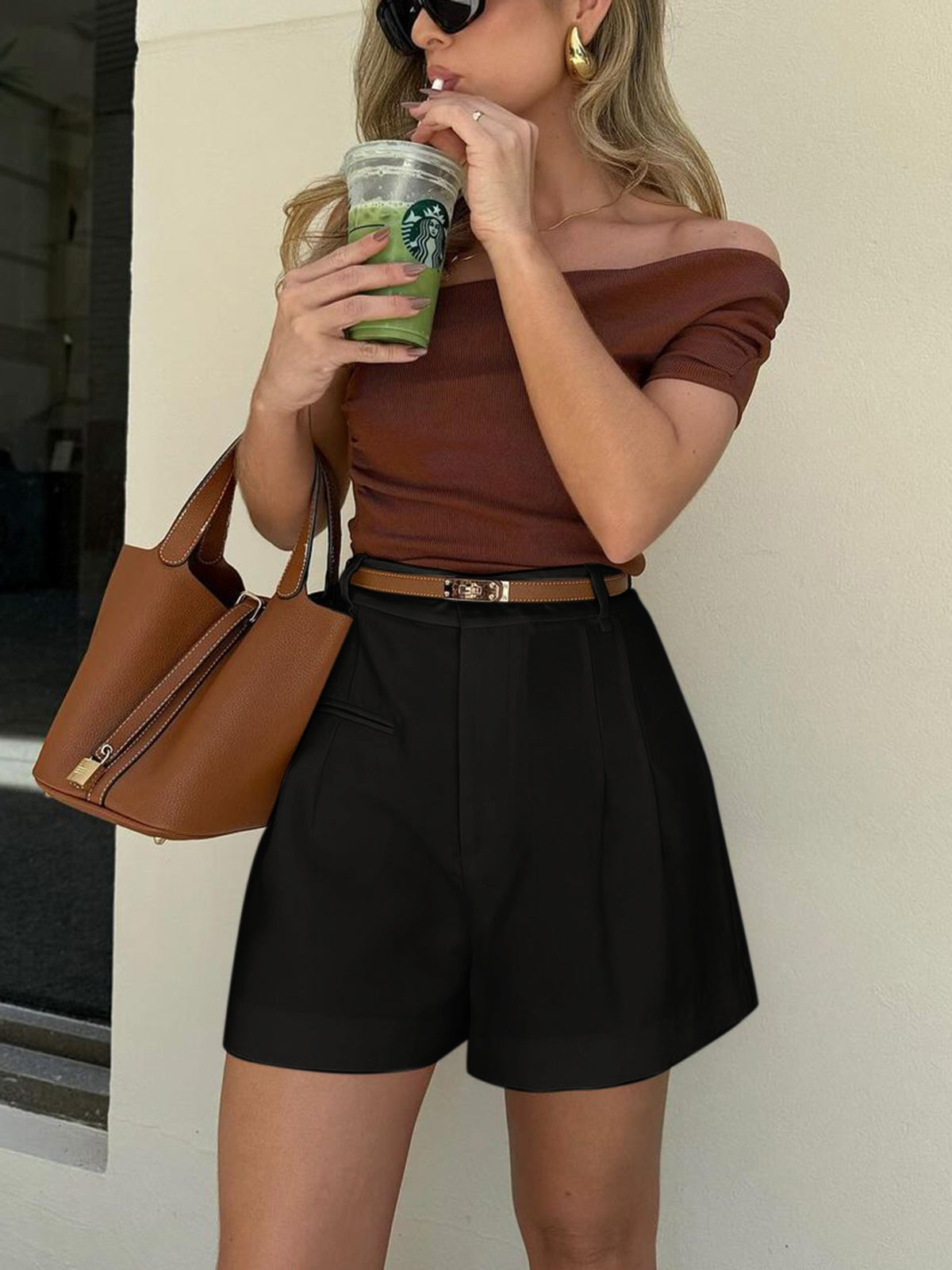Lirene Semi-Sheer Mid-Waist Shorts Utan Bälte