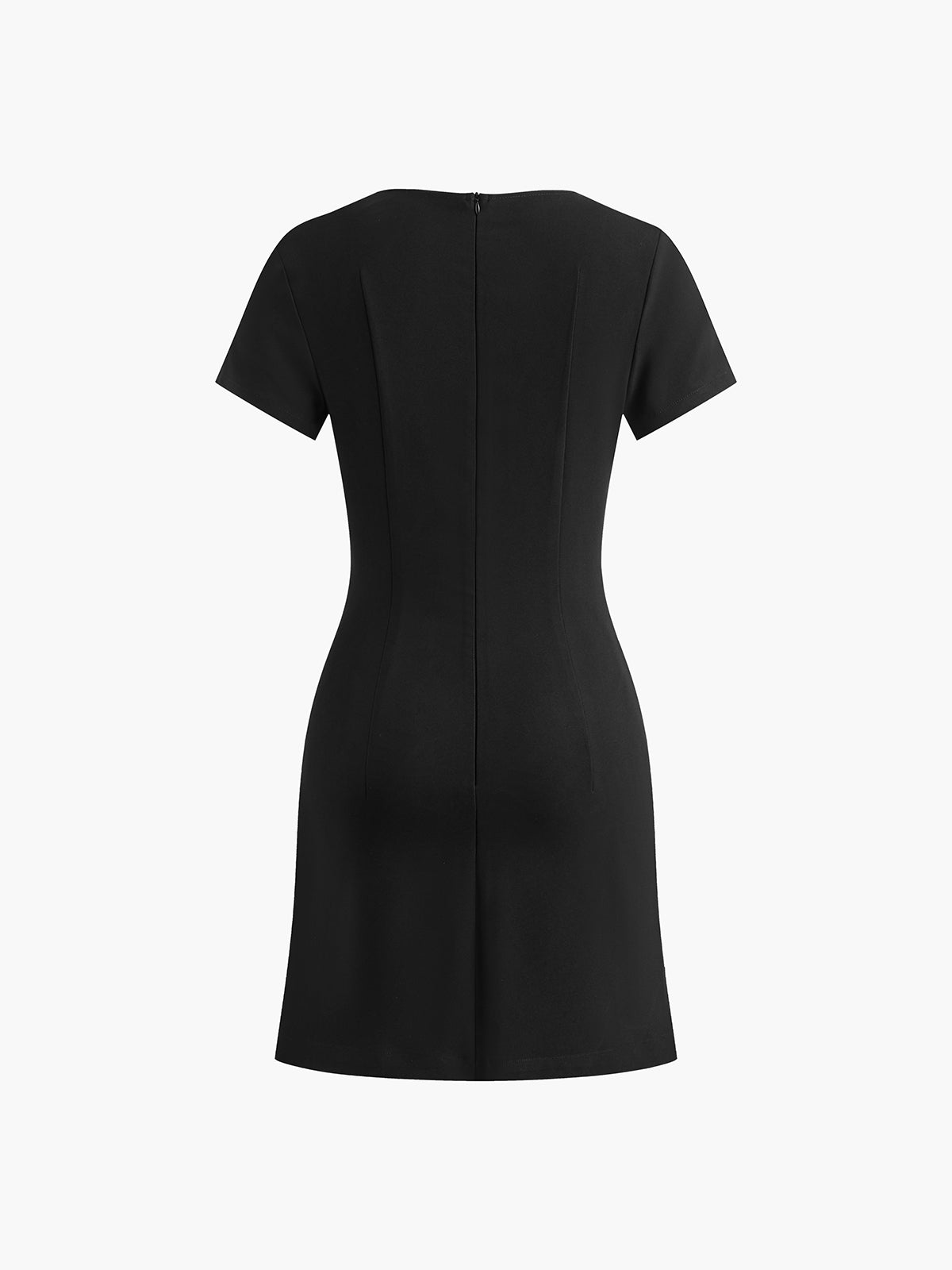 Kurzes Kleid aus Veloursgewebe mit seitlichem Schlitz und Schleife