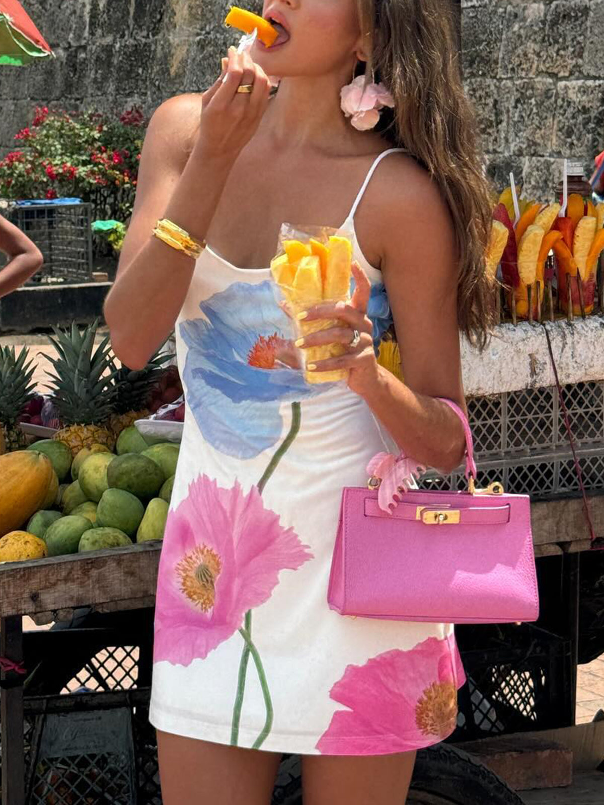 Thelvine Backless Floral Short Dress