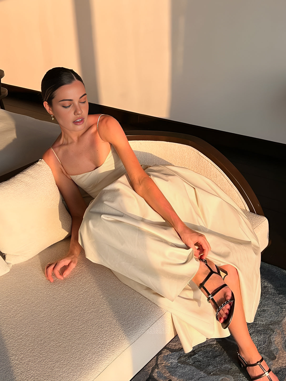 SirŽ Langes, plissiertes Camisole-Kleid