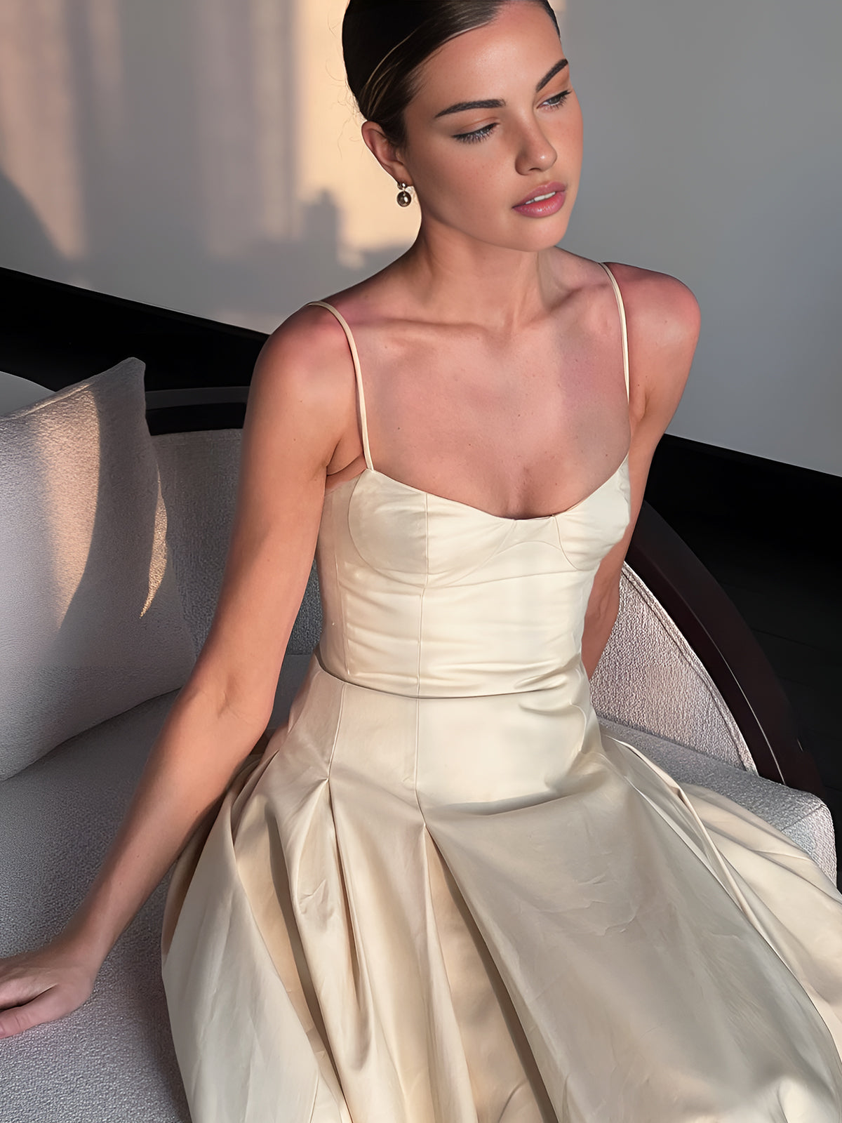 SirŽ Langes, plissiertes Camisole-Kleid