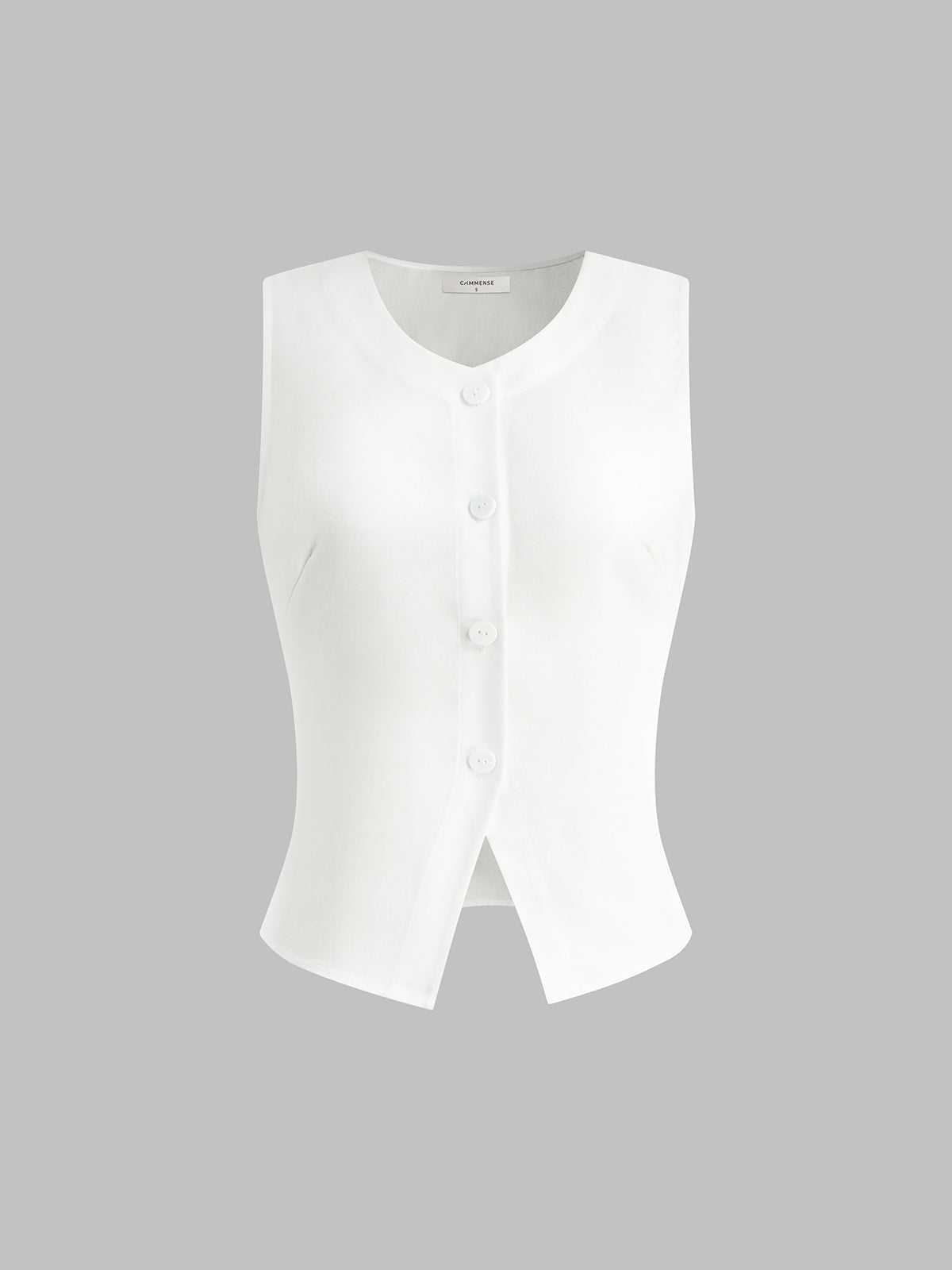 Velise – Tanktop aus Leinenmischung mit Knopfleiste