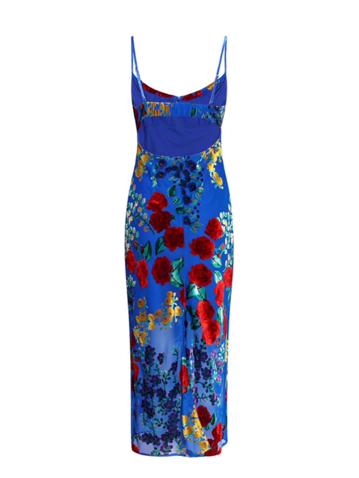 Vorel Velvet Floral Appliqué Cami Dress