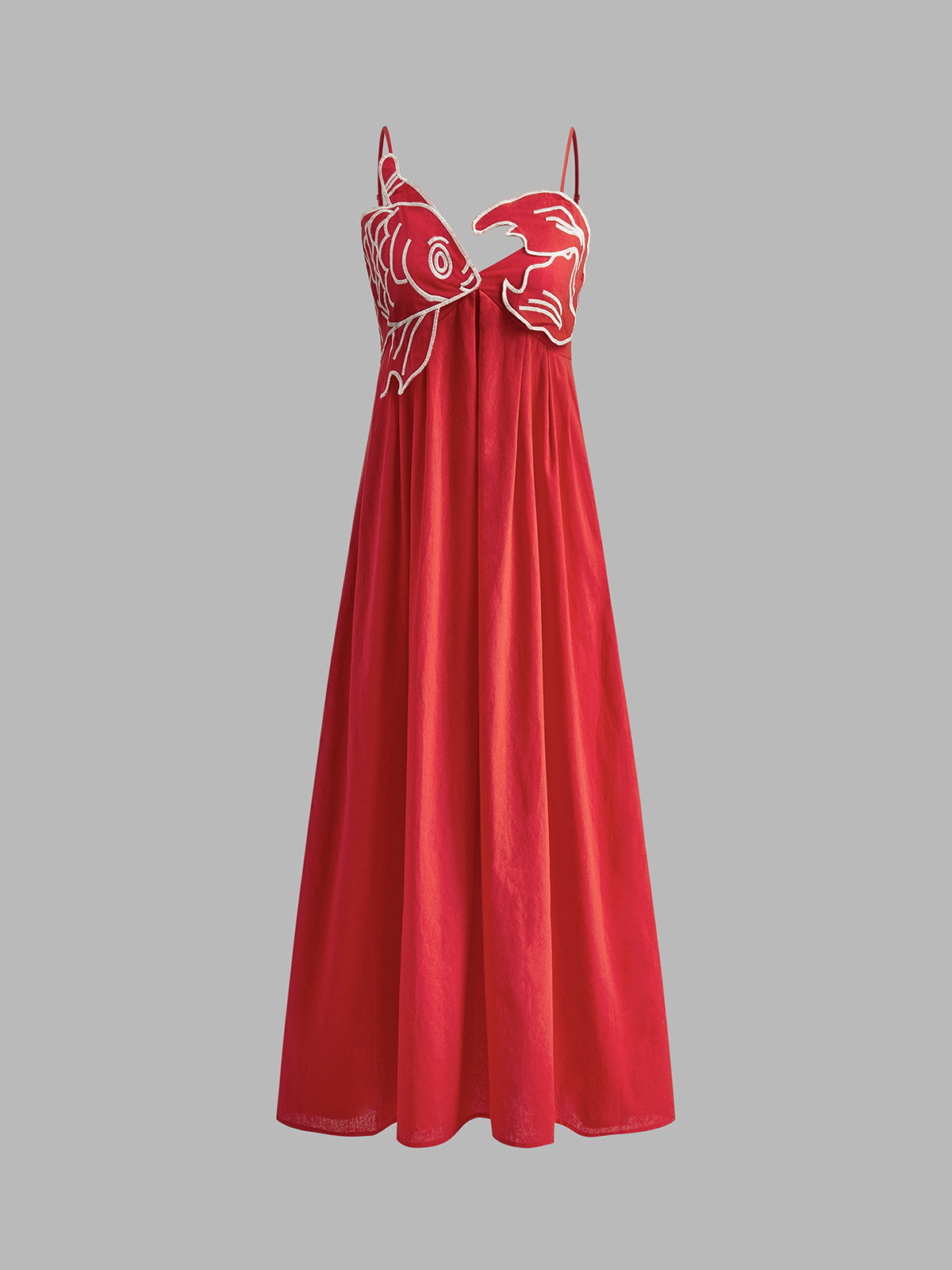 Rila – Halbtransparentes Camisole-Kleid mit Fischstickerei