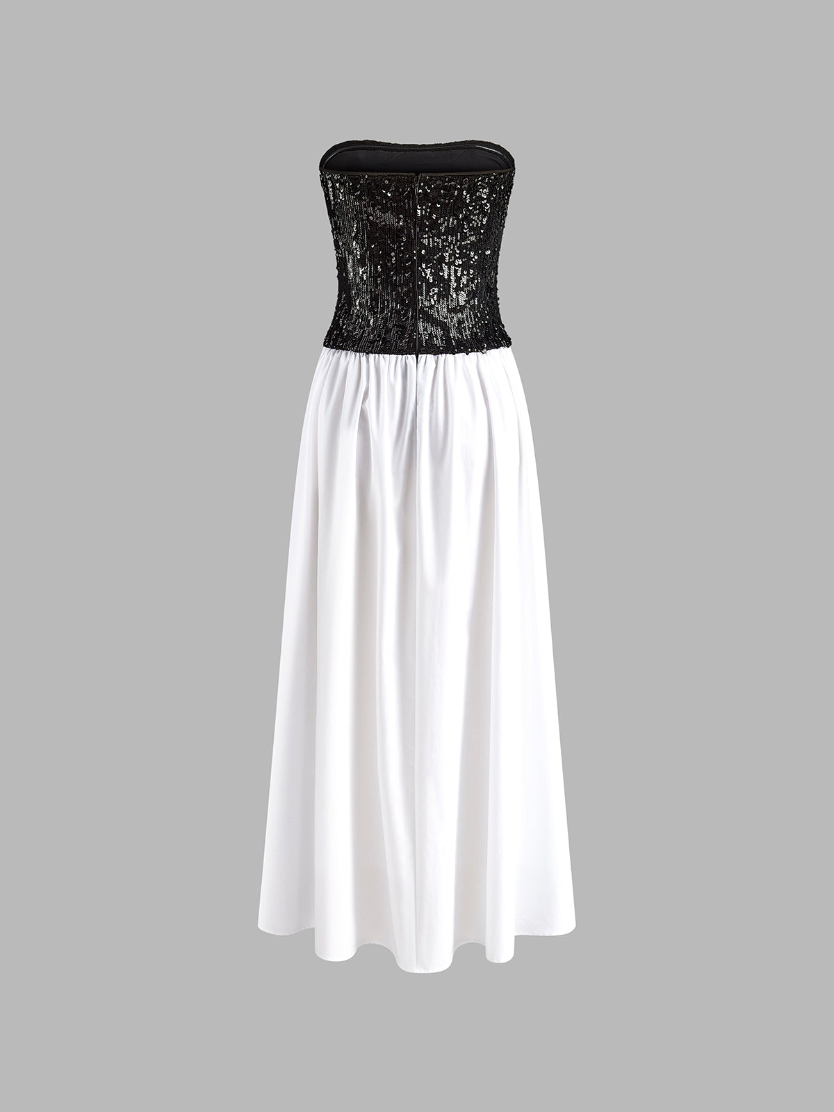 Solarfire – Langes Schlauchkleid mit plissierten Pailletten