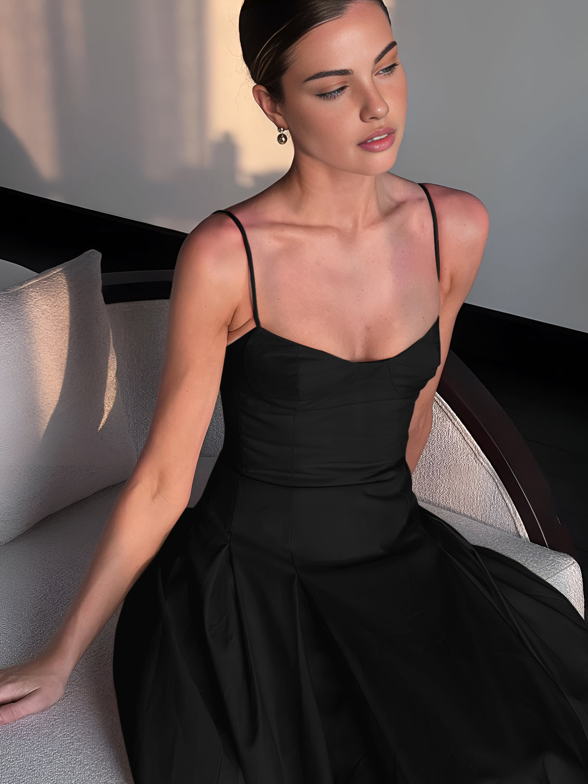 SirŽ Langes, plissiertes Camisole-Kleid