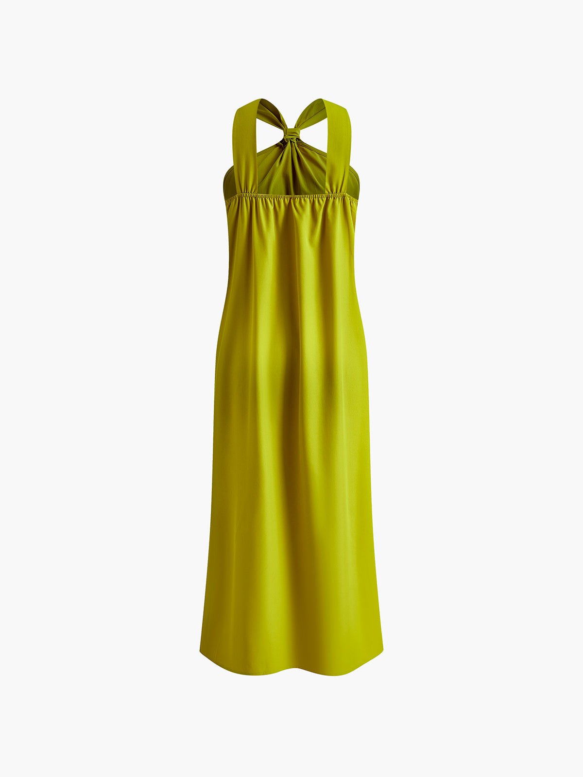 Sava – Langes Neckholder-Kleid mit gekreuzten Trägern und Schlitz