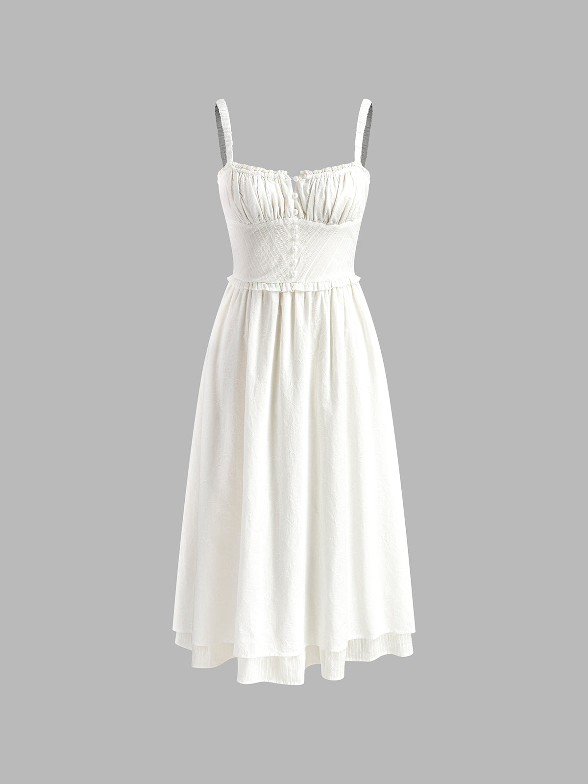 Schlichtes Cami-Midikleid mit Rüschensaum von Ranet