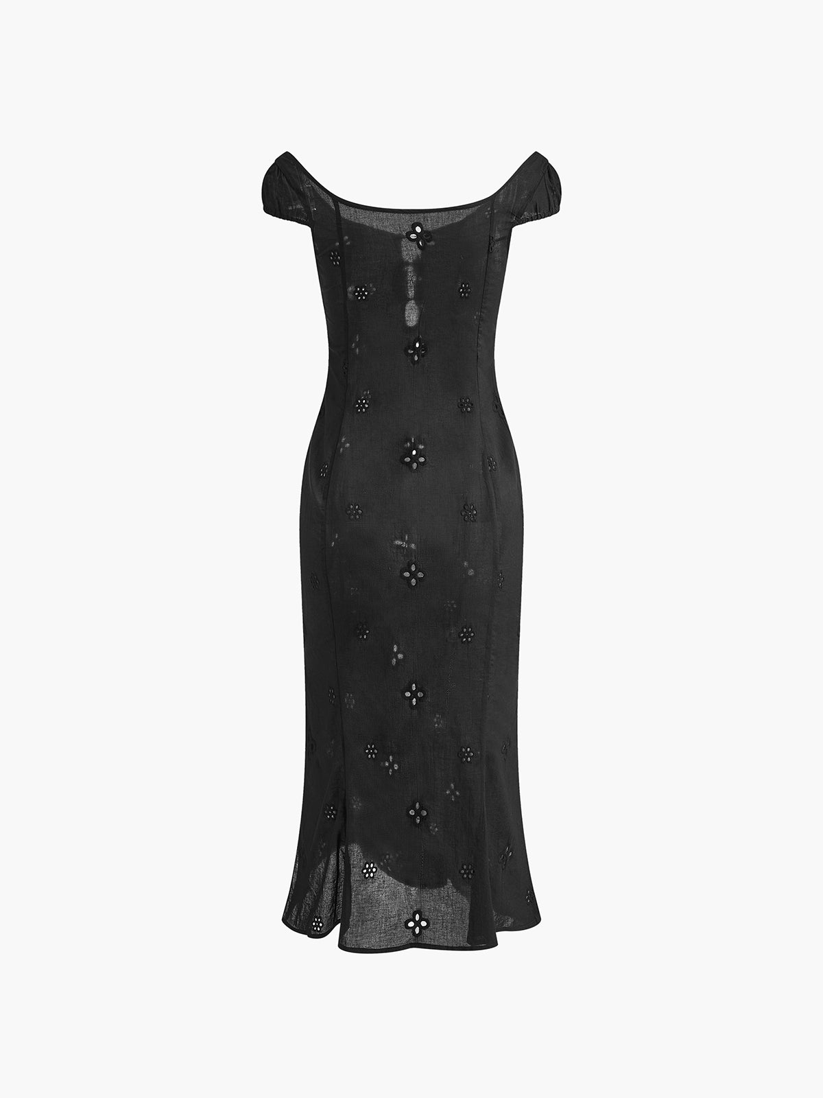 Nivra – Halbtransparentes Midikleid aus Baumwolle mit Schlüssellochausschnitt